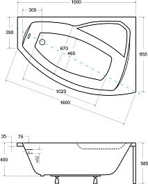Besco Акриловая ванна Rima 150x95 P – фотография-4